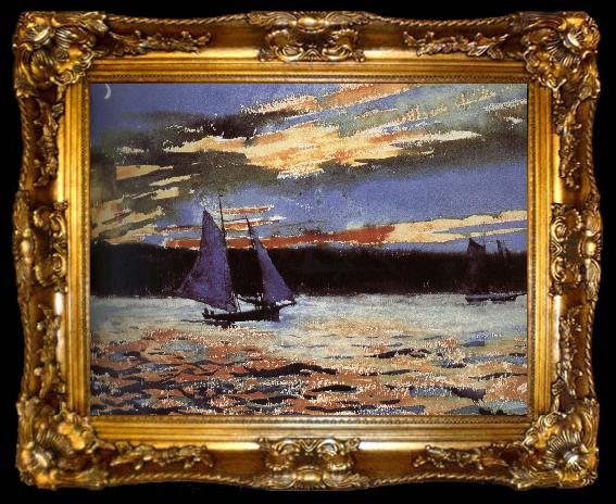 framed  Winslow Homer Gera sunset scene, ta009-2